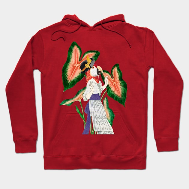 Funny Parrot Lady Hoodie by Mako Design 